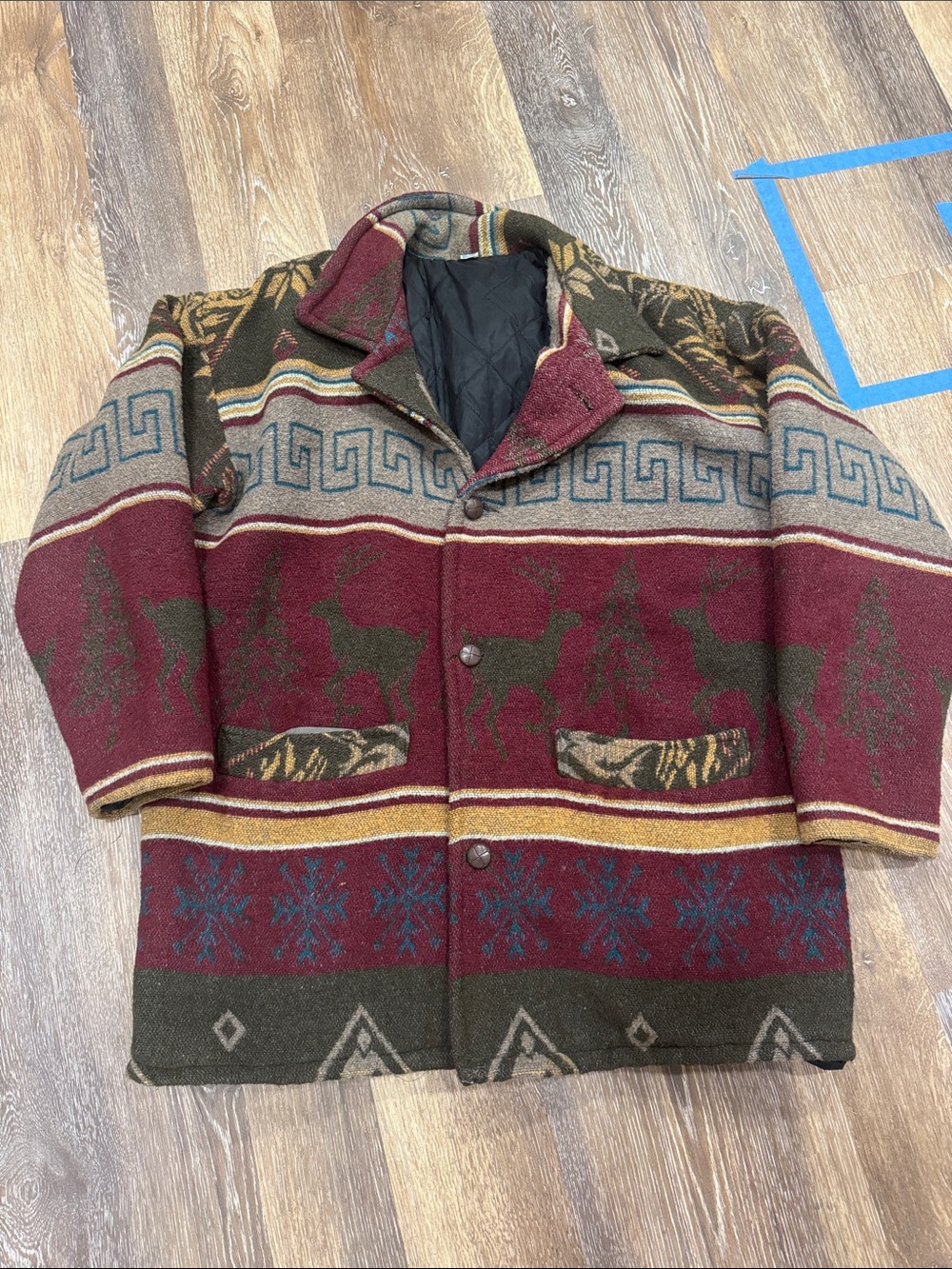 Vintage Wool Jacket, unbranded, MADE IN THE UK, oversized L